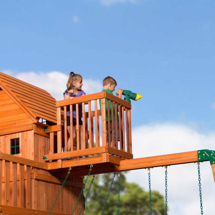 Backyard Discovery Skyfort II All Cedar Swing Set & Reviews Wayfair